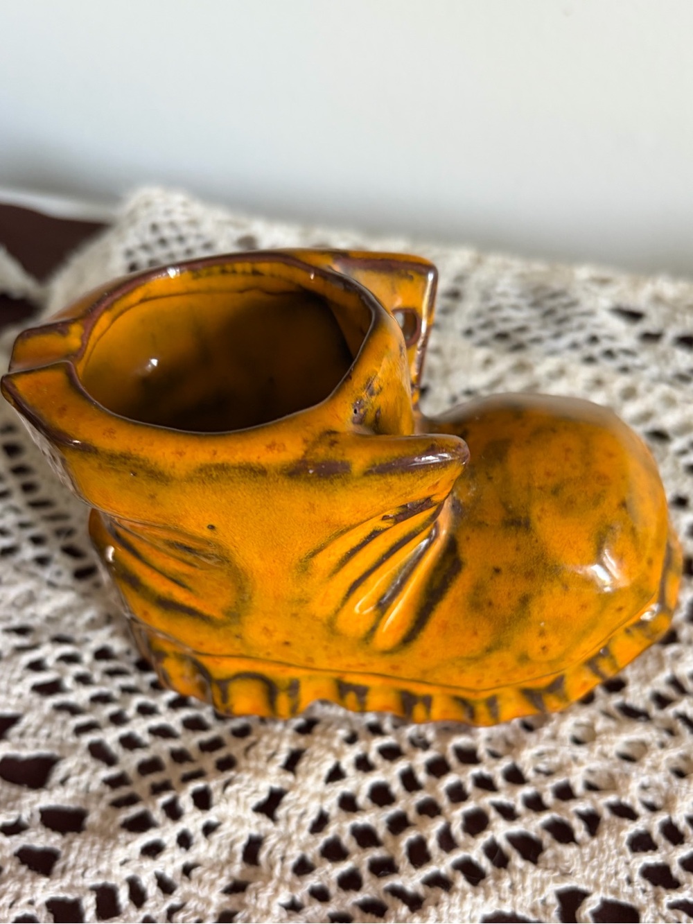 Vintage Ceramic Boot succulent Planter or ashtray